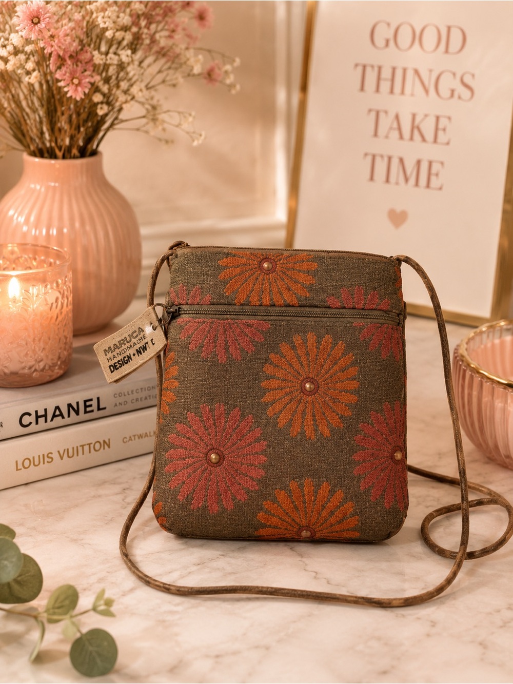 handcrafted Maruca Design crossbody bag NWT